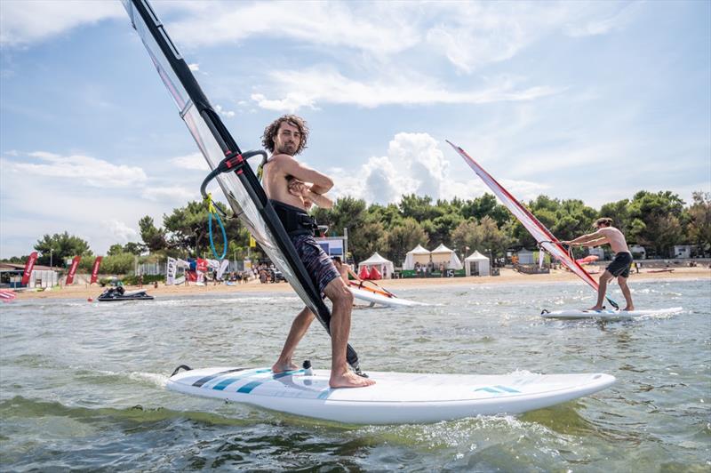 Jamie Howard (Severne) making the most of a windless day - 2023 Freestyle Pro Tour Vieste, Day 3 - photo © Protography Official