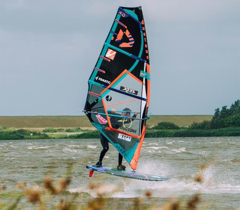 Foivos Tsoupras showing off some impressive sailing at the second stop of the GFB - photo © Cynthia David