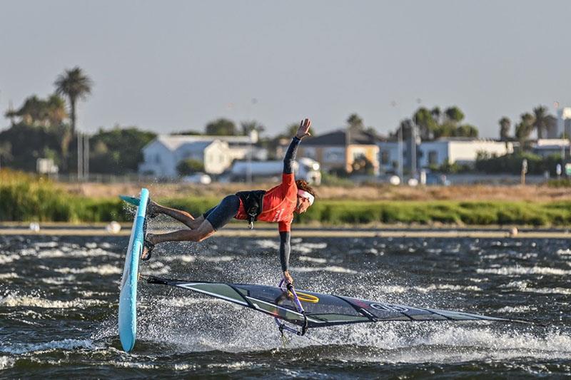Jacopo Testa kept sailing despite his injury in one of the earlier heats - 2024 FPT Cape Town photo copyright PROtography Official taken at  and featuring the Windsurfing class