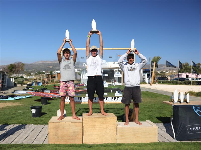 Freestyle Youth and Juniors Podium: Pier Bongianni (1st), Yoad Shaham (2nd), Kakos Orestis (3rd) - Freestyle Pro Tour Paros - photo © Freestyle Pro Tour 