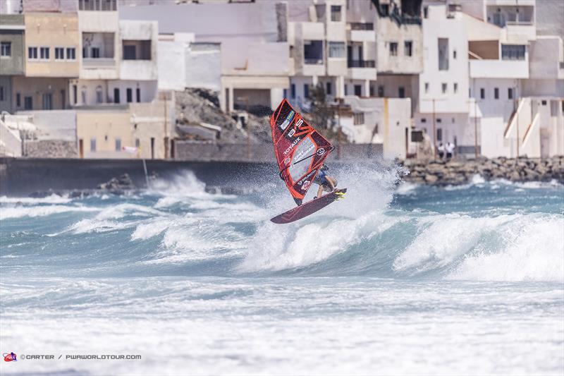 Sol Degrieck produced the standout performance of the day on day 3 of the Gran Canaria Gloria Windsurf World Cup photo copyright John Carter taken at  and featuring the Windsurfing class