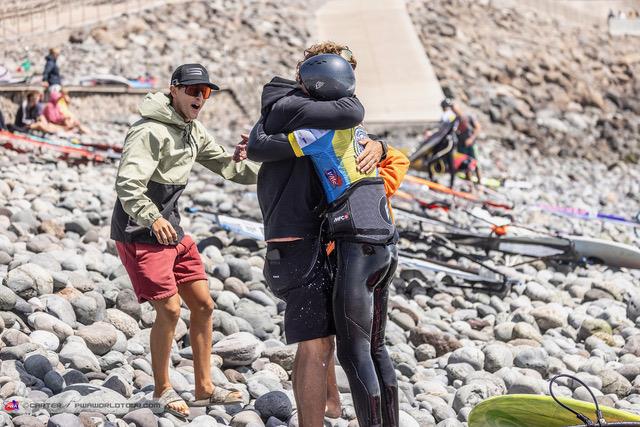 A proud moment for Father, Pick Escribano and son, Javi at the Gran Canaria Gloria Windsurf World Cup - photo © John Carter
