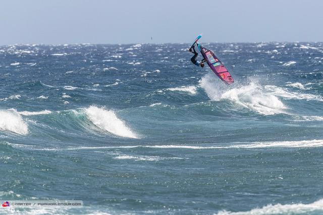Sarah-Quita Offringa tweaks a pushloop at the Gran Canaria Gloria Windsurf World Cup photo copyright John Carter taken at  and featuring the Windsurfing class