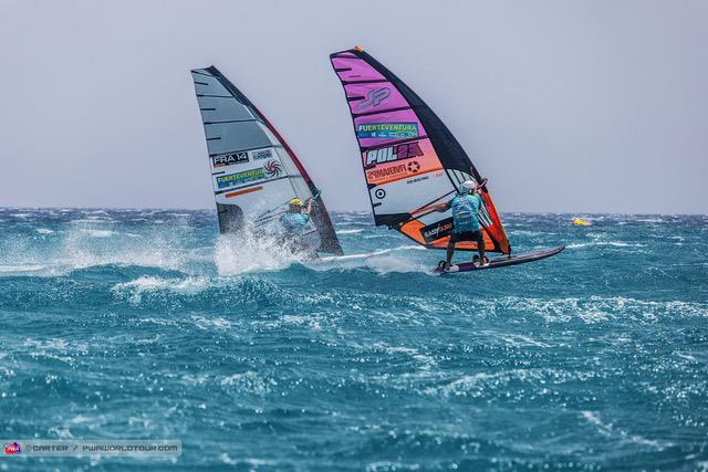 Maciek Rutkowski and Pierre Mortefon go head-to-head on Day 1 of the Fuerteventura PWA Grand Slam - photo © Carter / PWAWorldTour.com