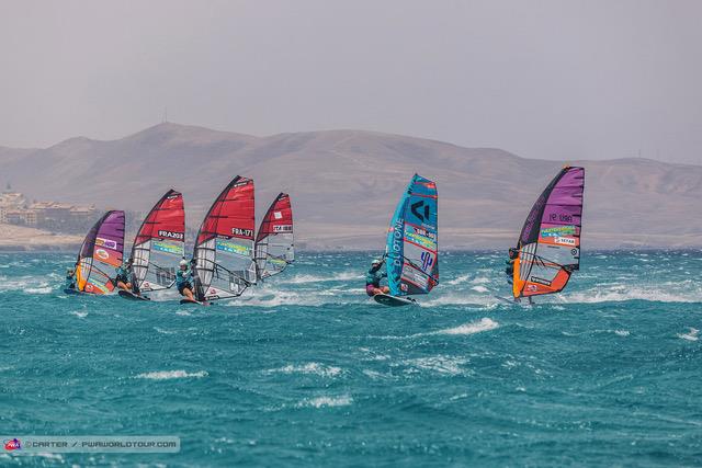 Jenna Gibson hangs tough on Day 1 of the Fuerteventura PWA Grand Slam - photo © Carter / PWAWorldTour.com
