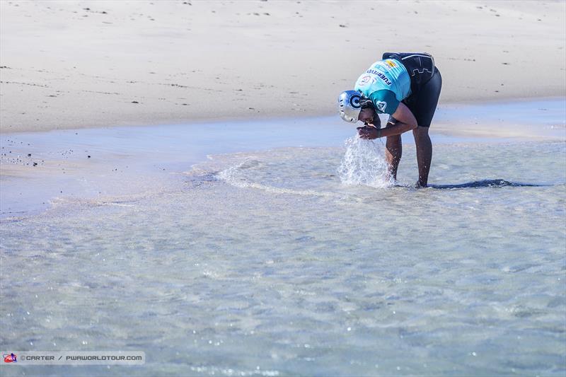 A hugely disappointed Maciek Rutkowski on Day 4 of the Fuerteventura PWA Grand Slam - photo © Carter / PWAWorldTour.com