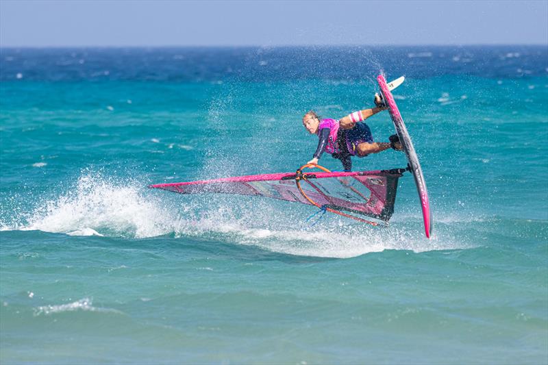 Yentel Caers wins in Fuerteventura again on Day 7 of the Fuerteventura PWA Grand Slam photo copyright Inna Bru taken at  and featuring the Windsurfing class