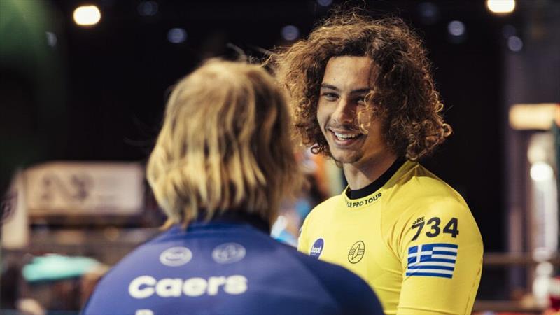 Not a pair of event favorites we're unfamiliar with - Yentel Caers and Lennart Neubauer - FPT Boot Düsseldorf 2026  - photo © Freestyle Pro Tour