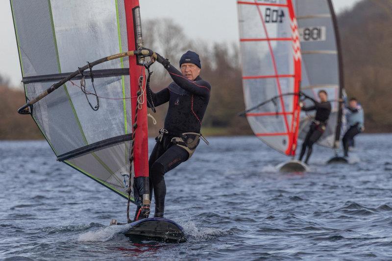 Gerry Ball, windsurf winner, leading the fleet at Notts County Sailing Club County Cooler photo copyright David Eberlin taken at Notts County Sailing Club and featuring the Windsurfing class