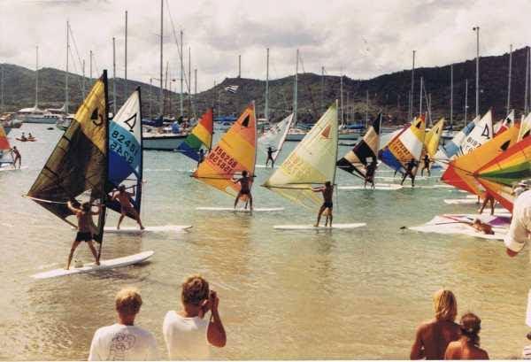Windsurf competition during Antigua Sailing Week 1982 photo copyright ASW taken at Antigua Yacht Club and featuring the Windsurfing class