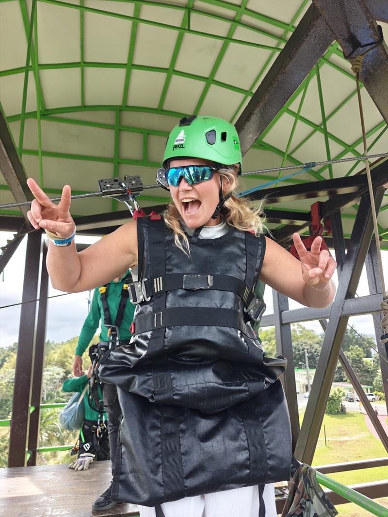 Peru's Denise Blondet learning to fly in Puerto Rico paradise! - Puerto Rico `Wind Warriors` Windsurf World Wave Tour - photo © International Windsurfing Tour