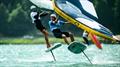 Freddie Strawson [GBR] battling Kamil Manowiecki [POL] - Ensis Engedinwing 2025 WingFoil Racing World Cup Switzerland - Day 4