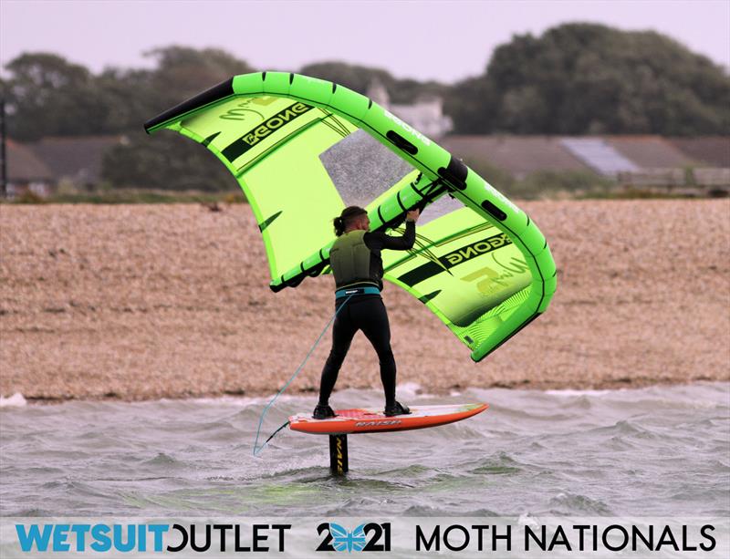 James Sainsbury back out foiling on day 2 of the Wetsuit Outlet UK Moth Nationals 2021 - photo © Mark Jardine / IMCA UK