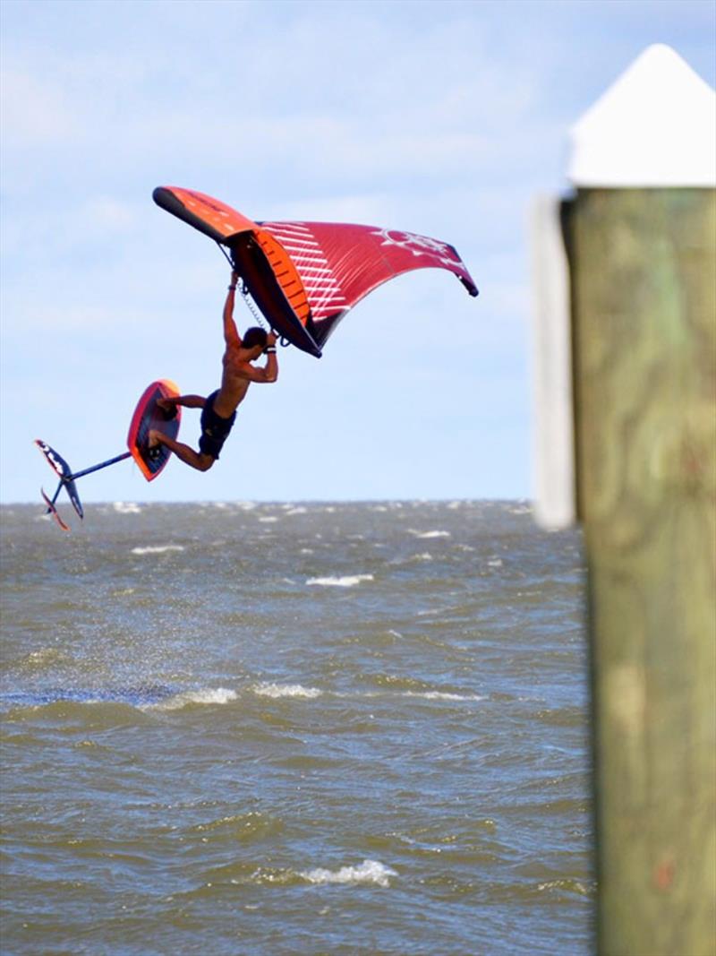 James Jenkins session in the sound off the Outer Banks of North Carolina photo copyright Billy Moseley taken at  and featuring the Wing Foil class