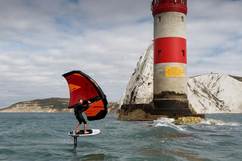 Sam Light, Foil the Wight 2021 - Needles Light house photo copyright Paul Wyeth taken at Island Sailing Club, Cowes and featuring the Wing Foil class