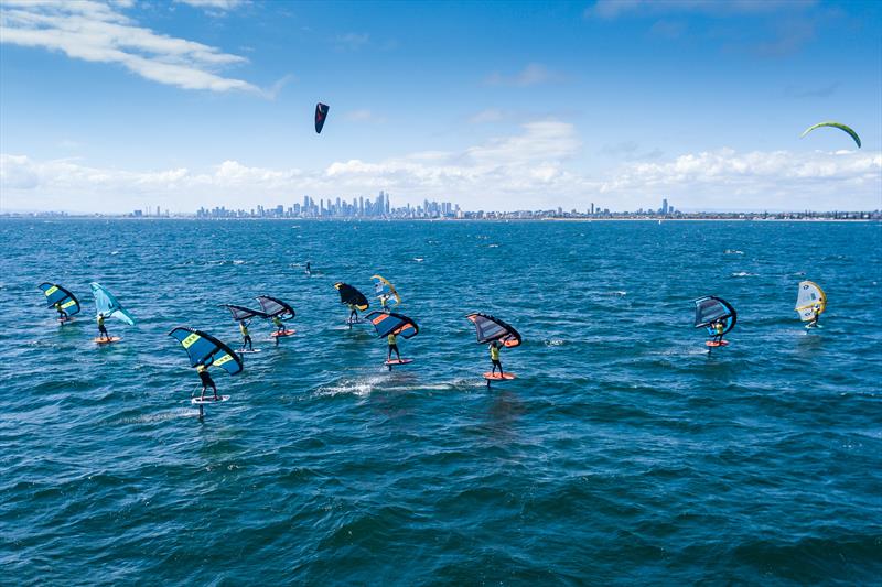 Wing foilers on Sail Melbourne 2022, day 3 - photo © Beau Outteridge