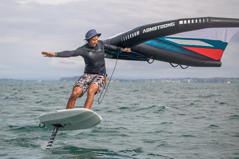 Wing foiling - Takapuna Beach - photo © Armstrong