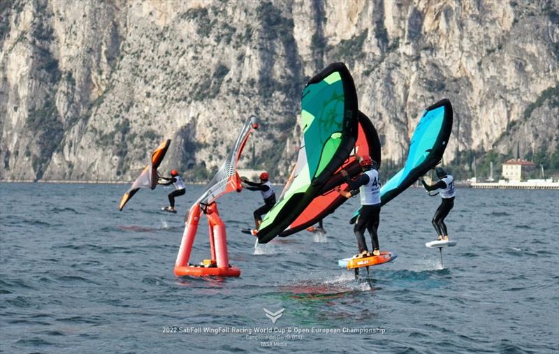 SabFoil 2022 WingFoil Racing World Cup & Open Europeans, Day 2 photo copyright IWSA Media / Markus Schwendtner taken at Campione Univela and featuring the Wing Foil class