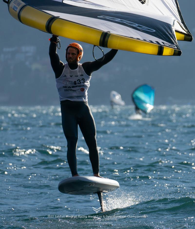 Francesco Capuzzo gears up on the last day to win the event - SabFoil 2022 WingFoil Racing World Cup & Open Europeans - photo © IWSA Media/Tristano Vacondio