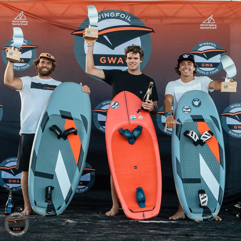 Men's 2022 Wingfoil Surf-Slalom World Championship podium photo copyright Svetlana Romantsova taken at  and featuring the Wing Foil class