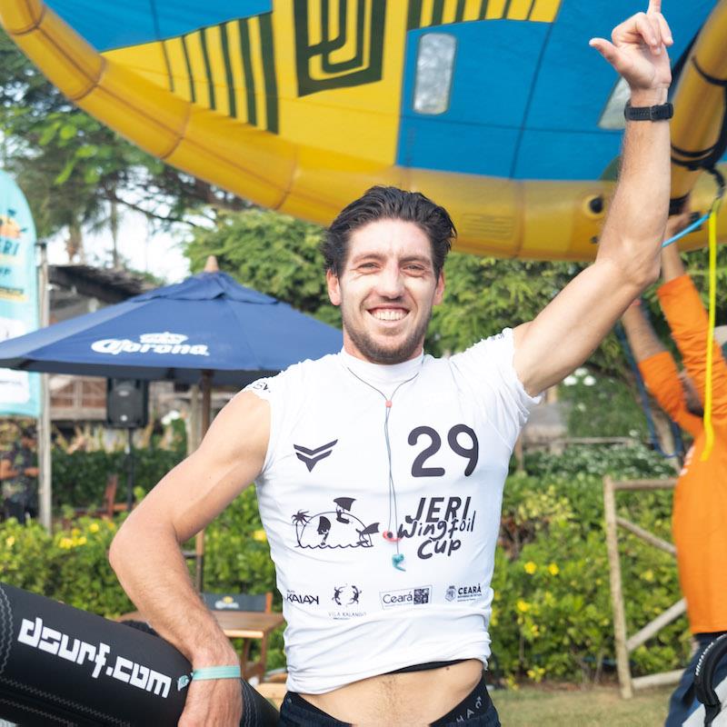 Bastian Escofet happy after a big day - 2022 Wingfoil Racing World Cup Jericoacoara - Day 1 - photo © IWSA / Jeri Wingfoil Cup