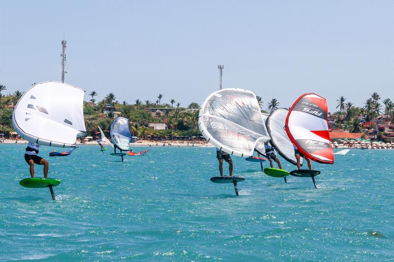 Great racing in front of Vila Kalango - 2022 Wingfoil Racing World Cup Jericoacoara photo copyright IWSA / Jeri Wingfoil Cup taken at  and featuring the Wing Foil class