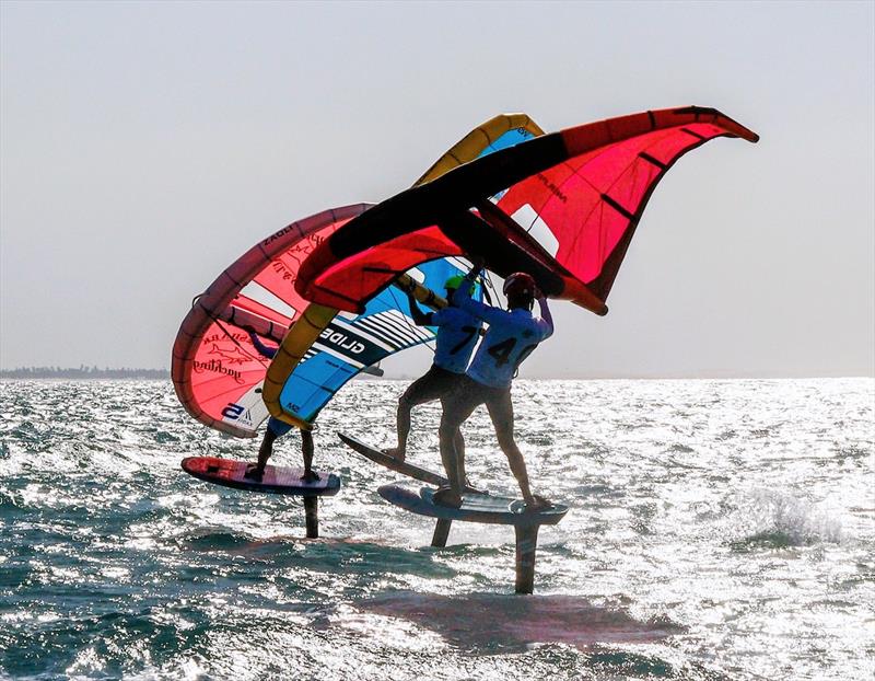 The pre-start dance - 2022 Wingfoil Racing World Cup Jericoacoara photo copyright IWSA / Jeri Wingfoil Cup taken at  and featuring the Wing Foil class