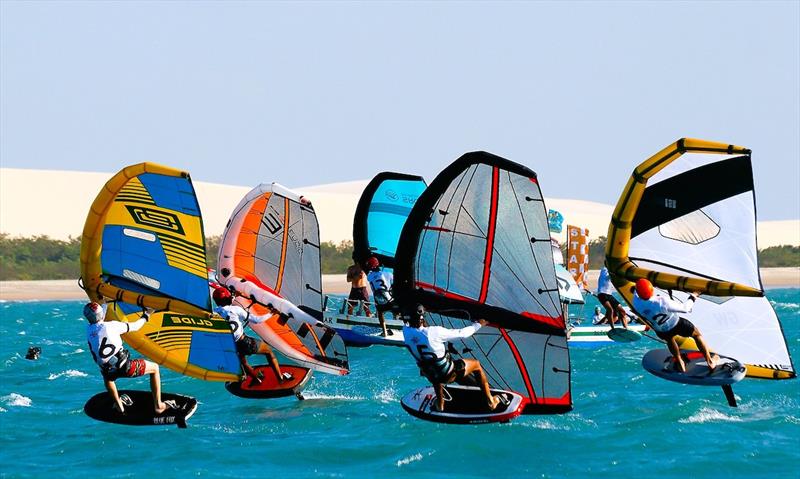 Port tack starts have been popular - 2022 Wingfoil Racing World Cup Jericoacoara photo copyright IWSA / Jeri Wingfoil Cup taken at  and featuring the Wing Foil class