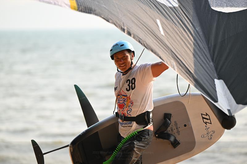 Ho Chi Ho (HKG) leads after day 1 - WingFoil Racing Asian Championships 2023 photo copyright IWSA / Techawat Songsuairoop taken at  and featuring the Wing Foil class