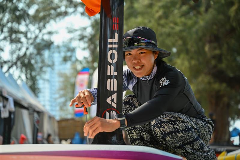 Hei Man Chan (HKG) is a mom of a 4-months-old baby - 2023 WingFoil Racing Asian Championships photo copyright IWSA / Techawat Songsuairoop taken at  and featuring the Wing Foil class