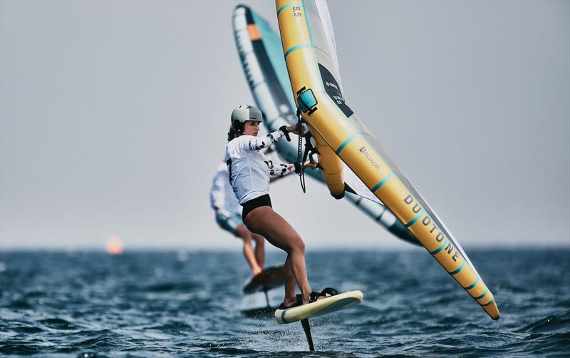 Paula Novotna managed to overtake for the women's win - Wingfoil Racing World Cup, Day 1 photo copyright IWSA / Robert Hajduk taken at  and featuring the Wing Foil class