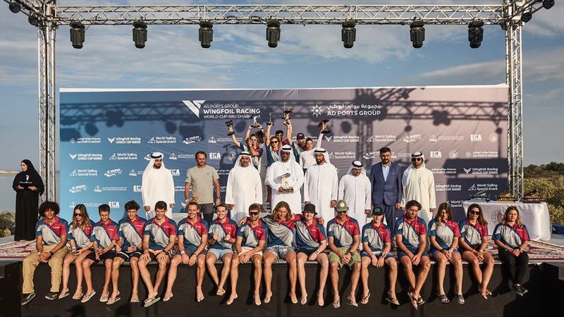 The prizegiving and closing ceremony - Ad Ports Group Wingfoil Racing World Cup Abu Dhabi photo copyright IWSA / Robert Hajduk taken at  and featuring the Wing Foil class