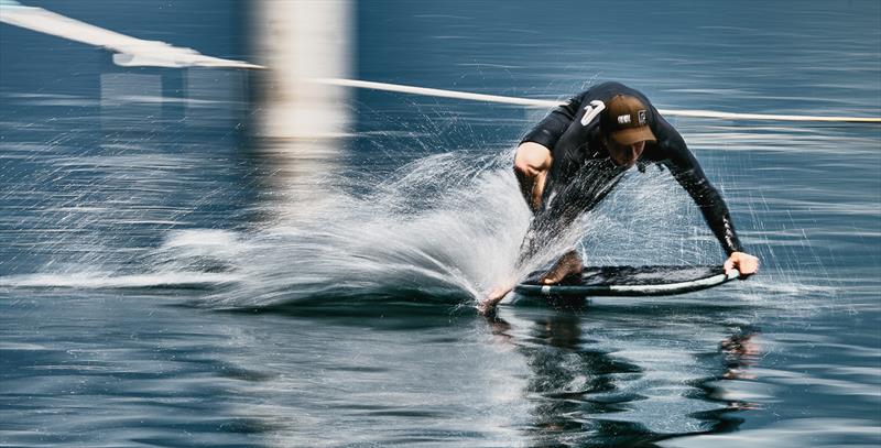 Mastering the foil without the wing - Pascucci WingFoil Racing World Cup Campione del Garda 2023, Day 1 photo copyright IWSA media / Robert Hajduk taken at  and featuring the Wing Foil class