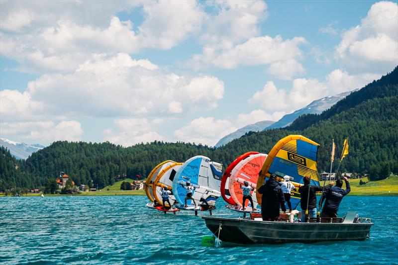 Starting on the 'B' of BANG! - 2023 WingFoil Racing World Cup Ensis Engadinwing by Dakine - Day 2 - photo © IWSA media / Sailing Energy