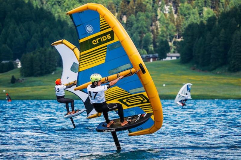 Higher and faster, Mathis Ghio is proving hard to beat upwind - 2023 WingFoil Racing World Cup Ensis Engadinwing by Dakine - Day 2 - photo © IWSA media / Sailing Energy