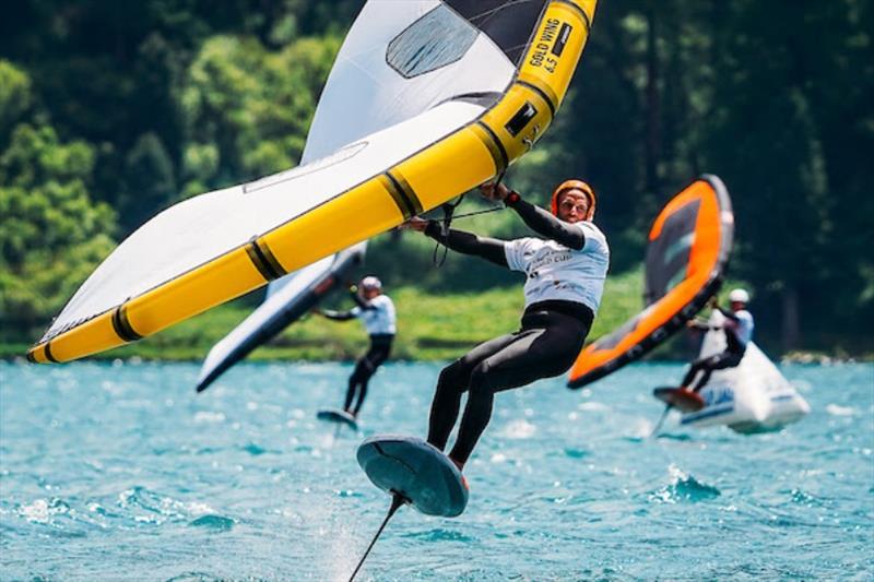 Cappuzzo ready for the battle in gold fleet - 2023 WingFoil Racing World Cup Ensis Engadinwing by Dakine - Day 3 - photo © IWSA media / Sailing Energy