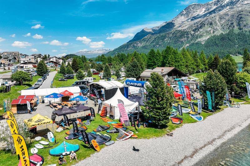 The race village at 1800 metres above sea level - 2023 WingFoil Racing World Cup Ensis Engadinwing by Dakine - photo © IWSA media / Sailing Energy