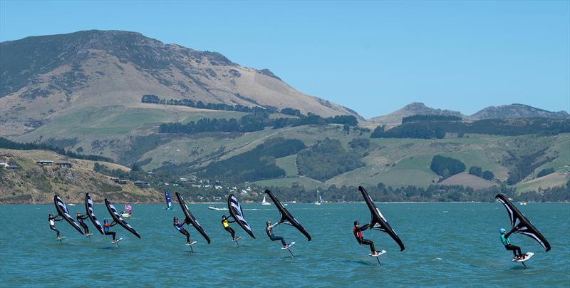 Young sailors take part in the Inspire Racing x Wing program on Race Day 2 of the ITM New Zealand Sail Grand Prix in Christchurch, New Zealand. Sunday March 19, 2023 photo copyright Ricardo Pinto/SailGP taken at Naval Point Club Lyttelton and featuring the Wing Foil class