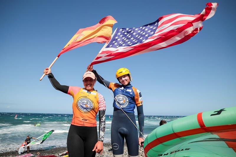 Ni´a Suardiaz (ESP) and Christopher MacDonald (USA) champions in Gran Canaria photo copyright Jesu´sde Leo´n taken at  and featuring the Wing Foil class