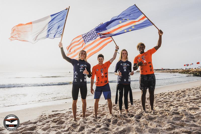Axel Gerard, Cash Berzolla, Malo Guenole and Wesley Brito - 2023 GWA Wingfoil World Cup Dakhla Presented by Armstrong - photo © Lukas K Stiller