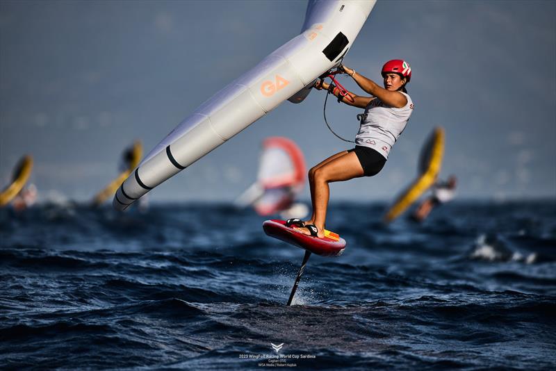 Maddalena Spanu won both women's races - 2023 WingFoil Racing World Cup Cagliari - Day 1 - photo © IWSA Media / Robert Hajduk