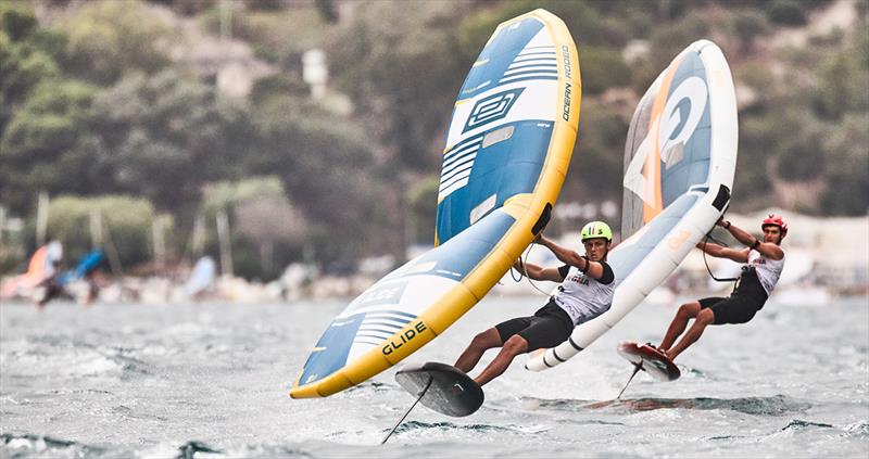 Mathis Ghio working hard for 5 wins out of 6 races - 2023 WingFoil Racing World Cup - photo © IWSA media / Robert Hajduk