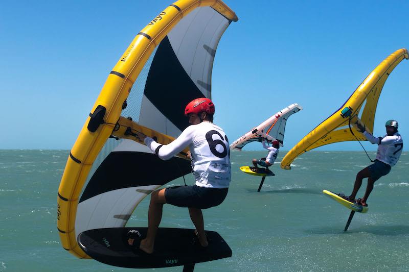 Oscar Leclair pushing hard to edge of control - Day 2 of WingFoil Racing World Cup Brazil - photo © IWSA media