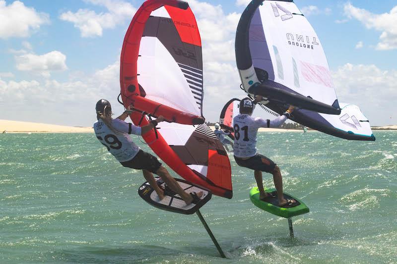 Alan Fedit (left) was one of nine race winners in the men's contest - Day 2 of WingFoil Racing World Cup Brazil - photo © IWSA media