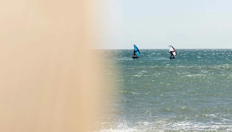 Kylie Belloeuvre and Nia Suardiaz - GWA Wingfoil World Cup Leucate, Day 5 photo copyright Samuel Cardenas taken at  and featuring the Wing Foil class