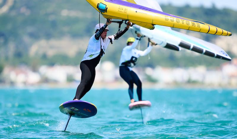 Nia Suardiaz in supreme form and leading the women's contest - 2024 WingFoil Racing World Cup Turkiye day 3 - photo © IWSA media / Robert Hajduk