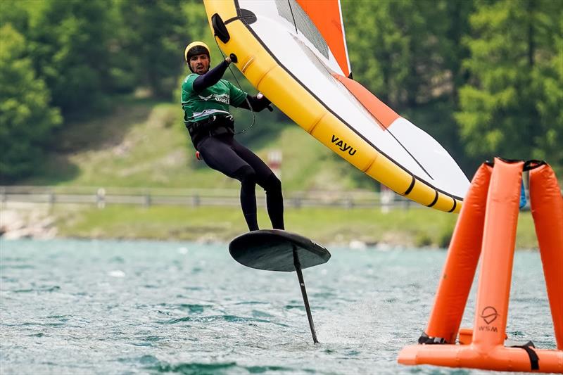 Oscar Leclair secures his spot int he finals - Ensis Engadinwing 2024 Formula Wing Europeans photo copyright IWSA Media / Sailing Energy taken at  and featuring the Wing Foil class