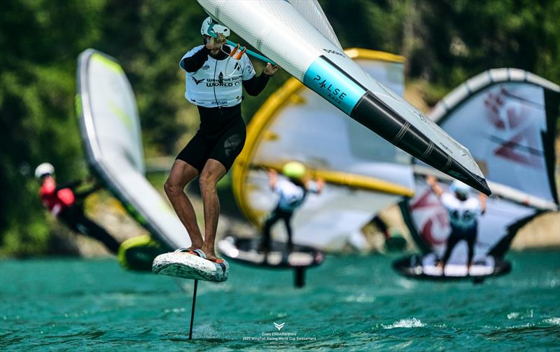 Personal best for Freddie Strawson [GBR] - Ensis Engedinwing 2025 WingFoil Racing World Cup Switzerland - Day 3 - photo © IWSA media / Robert Hajduk