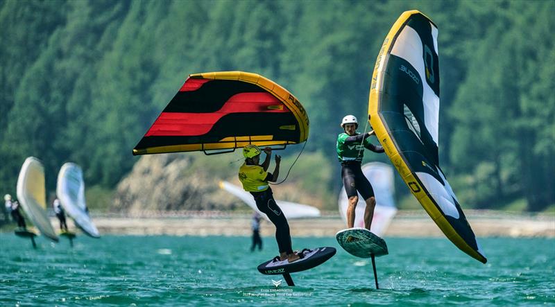Manowiecki vs Ghio in the morning session - Ensis Engedinwing 2025 WingFoil Racing World Cup Switzerland - Day 3 - photo © IWSA media / Robert Hajduk