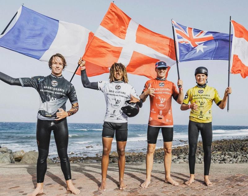 Aleksander Acherer, Axel Gerard, Benjamin Castenskiold, Xavier Corr - Day 02 - GWA Wingfoil World Cup Gran Canaria - photo © Lukas K Stiller